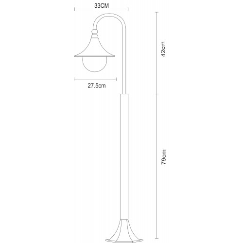 Парковый светильник Arte Lamp MALAGA A1086PA-1BG