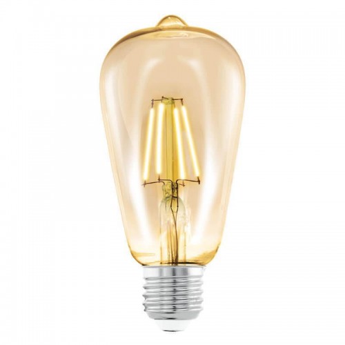 Лампа светодиодная филаментная Eglo E27 4W 2200К янтарь 11521